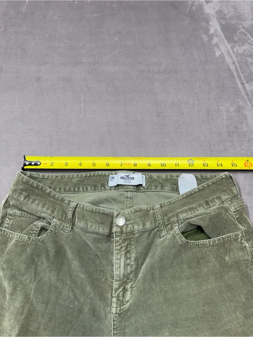 Hollister Olive Green Corduroy Flared Jeans low rise pants jeans women’s 13R W31